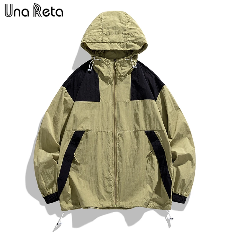 

Мужская ветровка с капюшоном Una Reta, Повседневная тонкая куртка на молнии в стиле хип-хоп, 2019