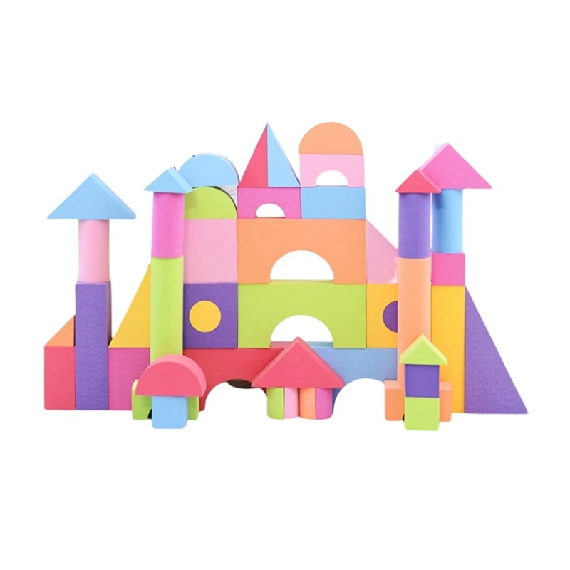 

Kindergarten Early Childhood Education Children's Toy Square Set Color Foam Eva Soft Building Blocks to Build a Castle