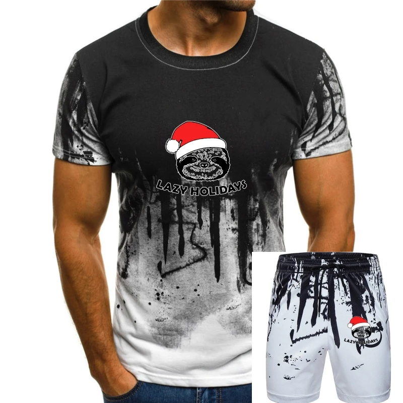 

Lazy Holidays Sloth Christmas T-Shirt XMAS Party UGLY Sweater Gift Present Santa Short Sleeve Plus Size t-shirt jurney Print top