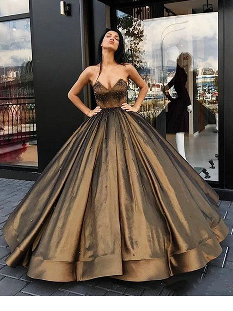 

2022 платья принцессы для Quinceanera без бретелек сердечком с оборками атласное элегантное бальное платье для вечеринки