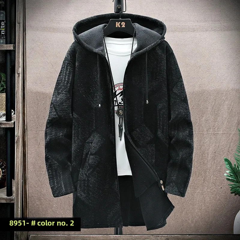 Осенне-зимняя утепленная мужская куртка на флисовой подкладке вязаный кардиган