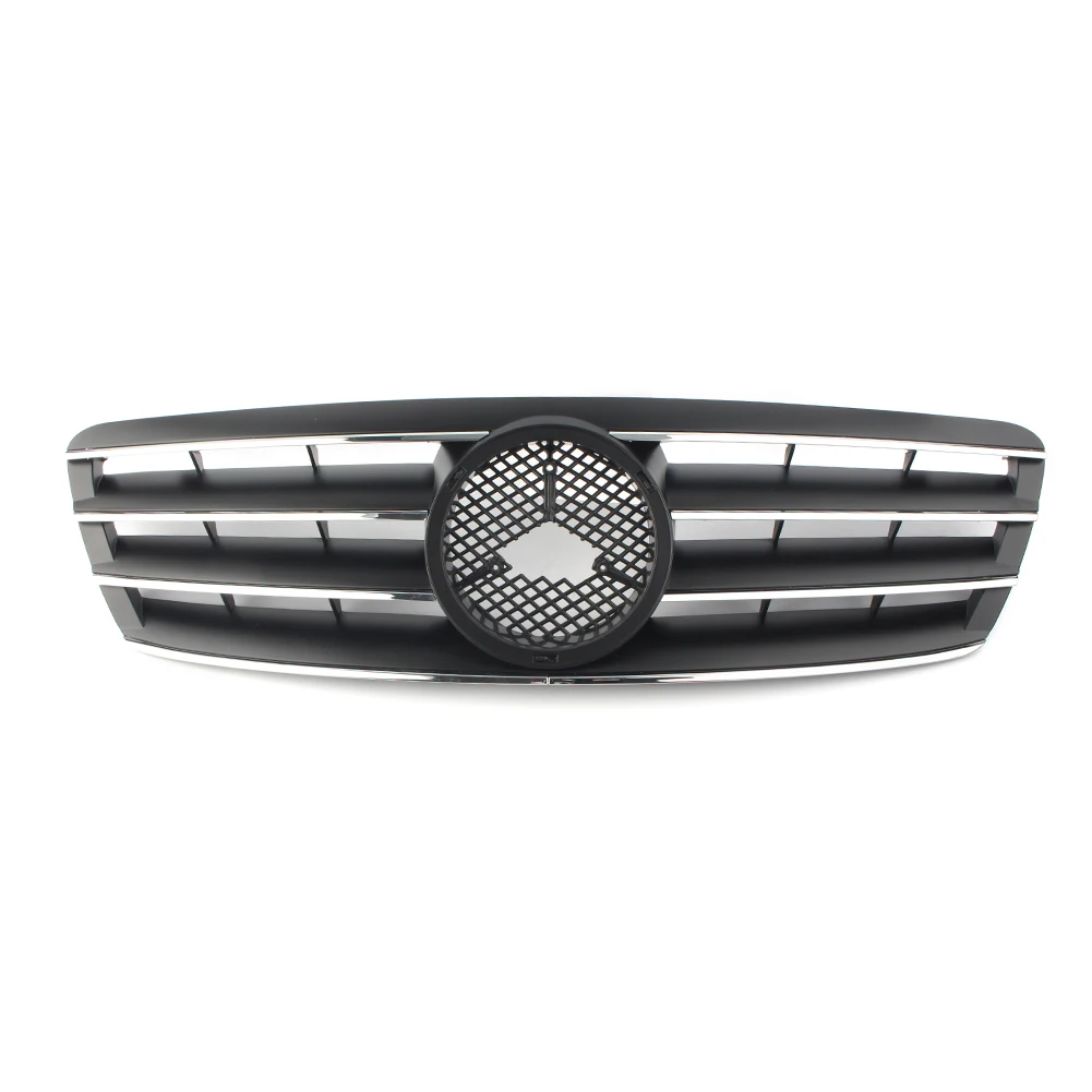 

Auto Car Front Grill 4Pin Mesh Grill For Mercedes Benz W203 C-Class C230 C240 C320 C32 2000-2005 2006 Matt Black ABS Plastic