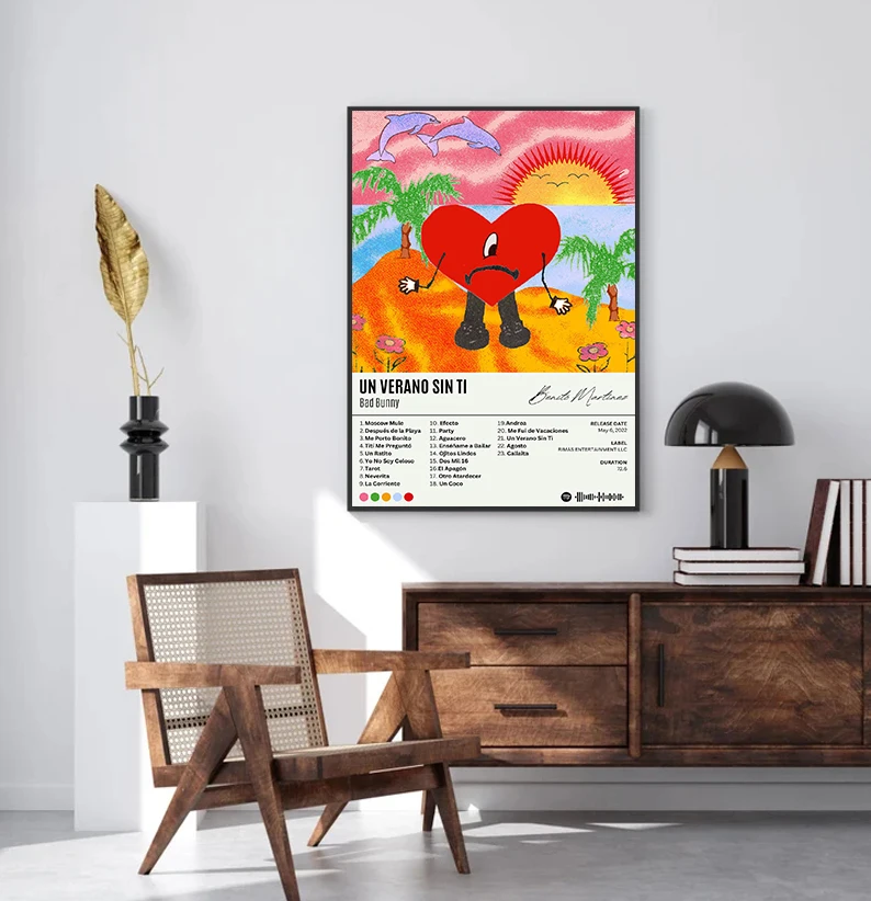 Хип-хоп рэпер Bad Bunny Debi Tirar Mas фото новые обложки музыкальных альбомов плакат