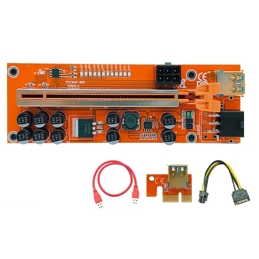 

PCIE Riser USB 3,0 VER010-X PCI Express кабель Riser для видеокарты X16 Extender PCI-E карта расширения для майнинга биткоинов, 5 шт.