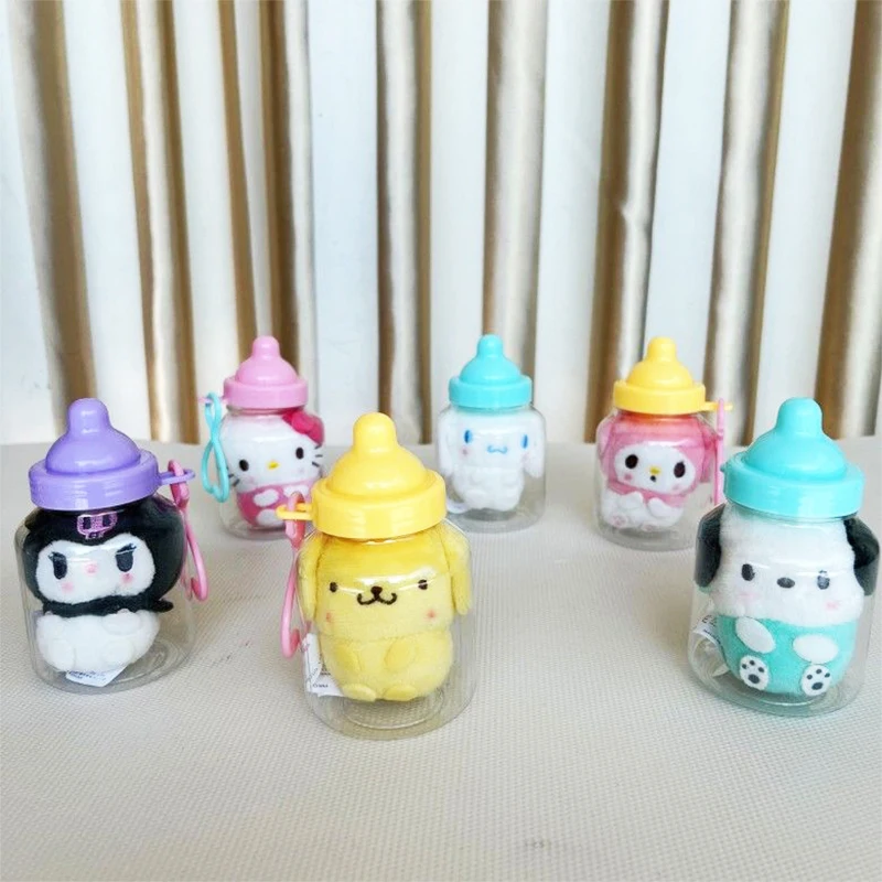 

Cute Kuromi Pacifier Bottle Keychains Kawaii Sanrio Cinnamoroll Anime Kids Bag Pendant Accessories Decorate Toys Girls Gifts