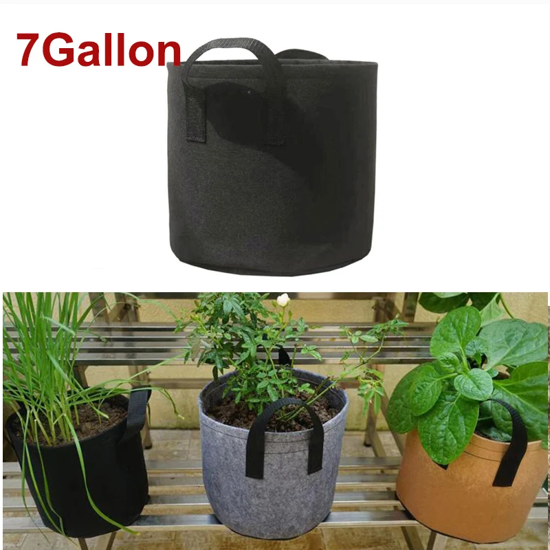 

7 Gallon Plant Growing Bag flower grow pots 7gal potato tomato Seed gardenHandle Vegetable Fabric Eco-Friendly Garden Tools C1