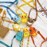 pokemon pikachu mini silicone small bag anime pok%c3%a9mon animation derivatives childrens shoulder bag pikachu coin purse gift