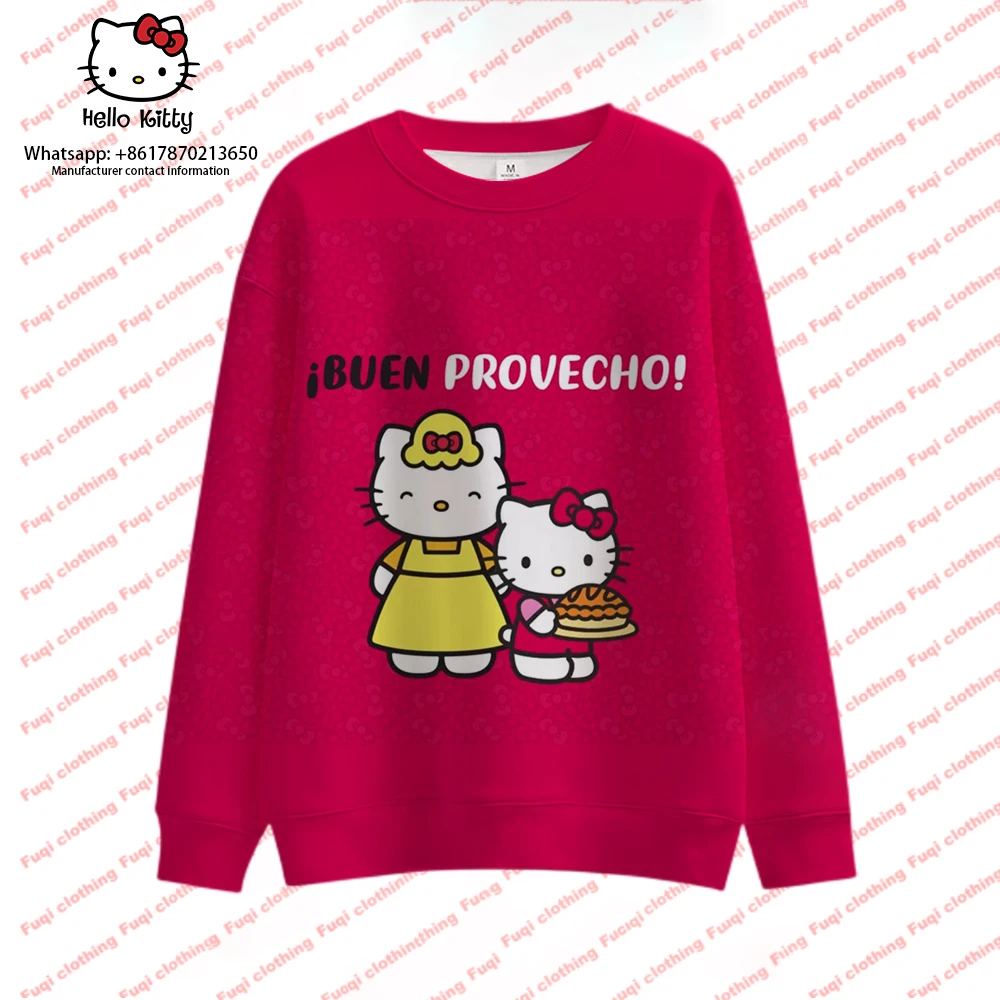 

Hello Kitty Ladies Hoodie Outerwear Fashion Autumn Hoodie mother-and-child Sweatshirt Girls' couple casual teen fashion