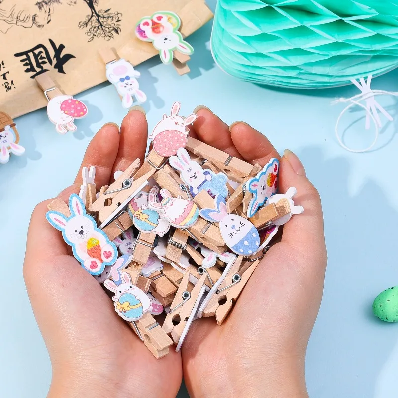 1-50 шт. деревянные зажимы для фотографий с милым кроликом ручная работа прищепка
