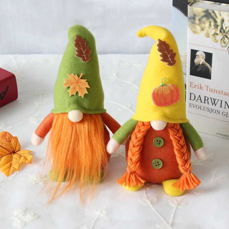 

Fall Decoration Pumpkin Maple Leaf Gnome Rudolph Faceless Dwarf Dolls Autumn Thanksgiving Day Festival Party Home Decor Supplies