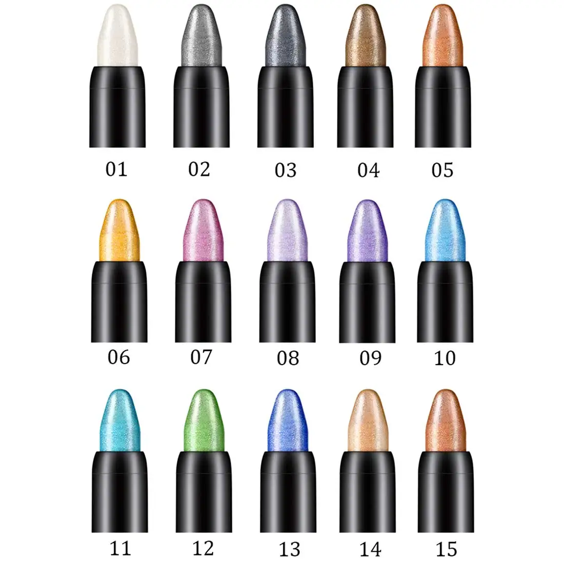 

Pearlescent silkworm eyeshadow pen lasting waterproof and not blooming Shiny pearlescent gel pen 15 color eye shadow pen