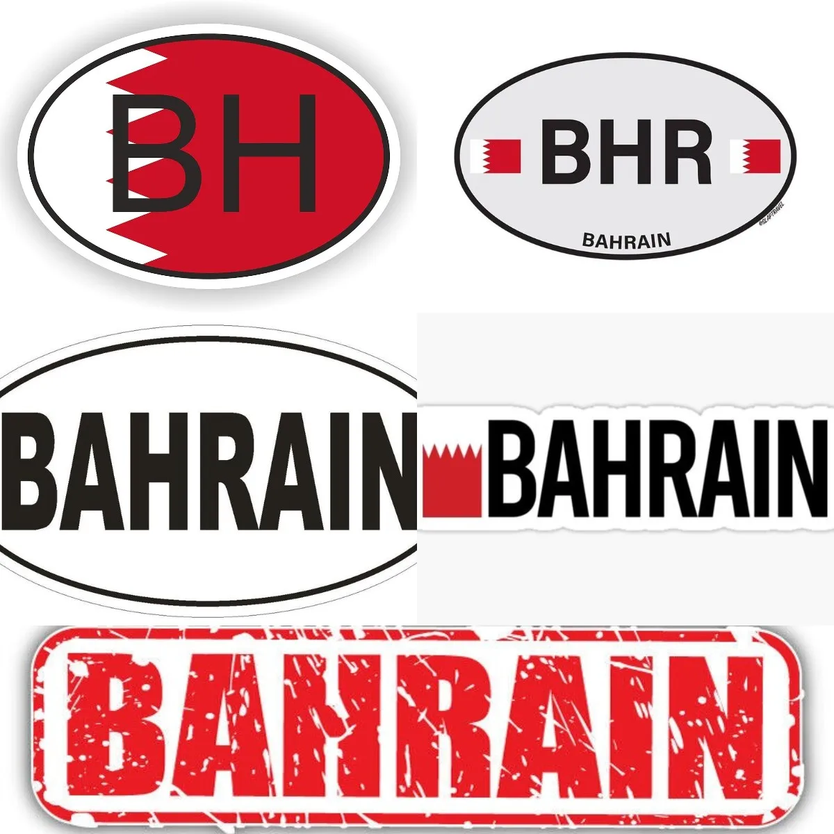 

Bahrain Country Code Oval Vinyl Waterproof Sticker Campervan Motorcycle Decor Sunscreen Car Styling Waterproof Camper JDM