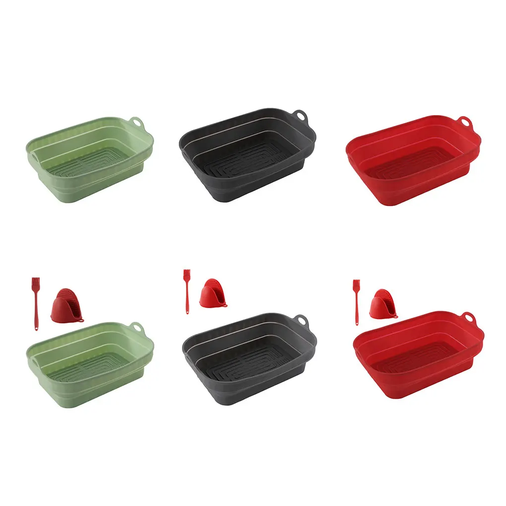 

Silicone Air Fryer Basket Fried Chicken Mold Baking Pan Kitchen Grill Liners
