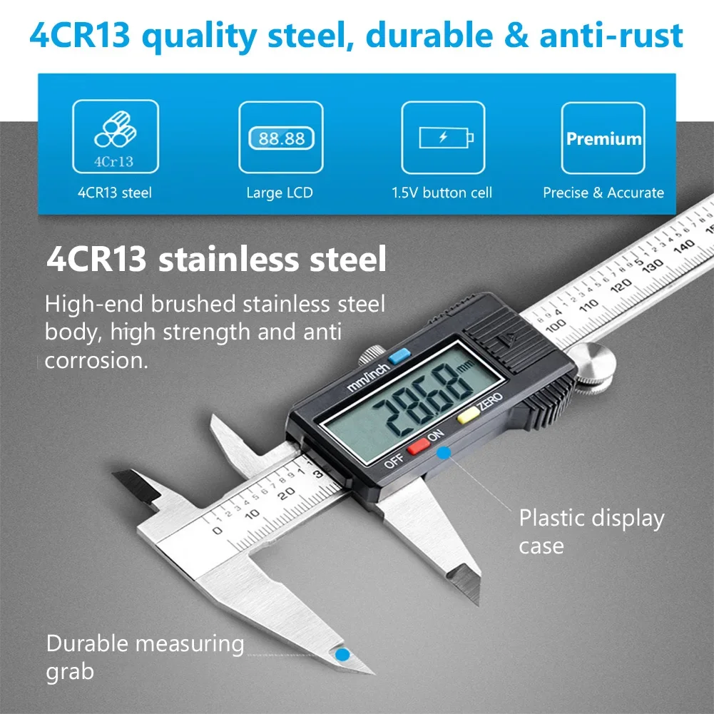 Точный цифровой штангенциркуль электронные Штангенциркули с нониусной шкалой