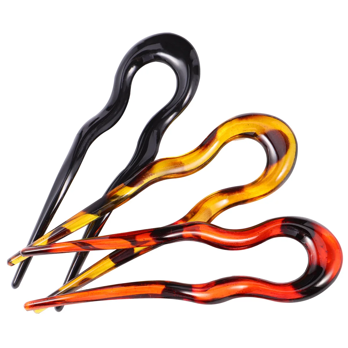 

3Pcs Resin Hairpin Hair Decoration Fashion Elegant U Shape Hairpin Plastic Hair Clip Hair Fork Hair Stick for Ladies