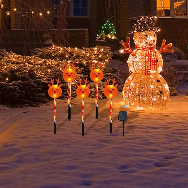 Рождественские дорожные фонари 5X дорожки Колья Огни Светодиодные