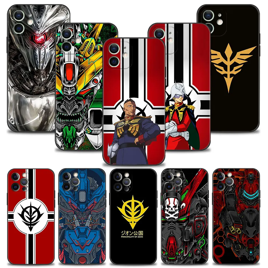 

Capinha Case for iPhone 13 11 12 14 Pro Max XR X XS 8 7 6 6S SE 13mini 12mini Funda Silicone Coque Gundam Char Aznable Zeon