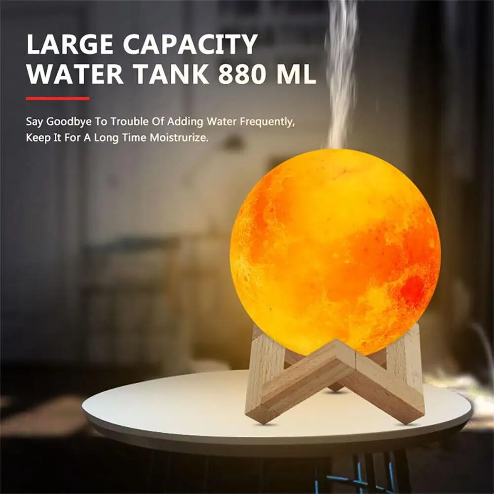 

880ml Maker Usb Light Aromatherapy Diffuser 3d Moon Lamp Aroma Humidifier For Living Room Bedroom Office