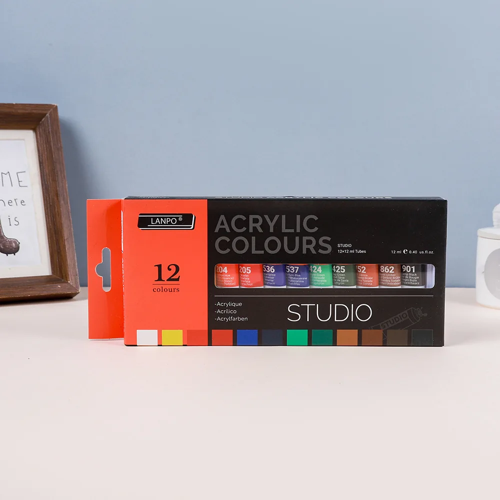 12 цветов Набор художественная живопись граффити краска акриловая Акварельная