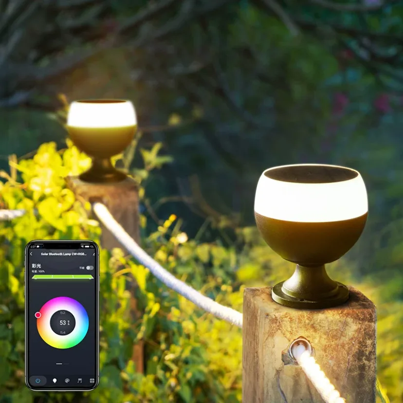 

Наружный водонепроницаемый IP55 RGB светодиодный светильник для виллы фонари-колонны 5 в 2 Вт космический шар столб светильник для сада ландшаф...