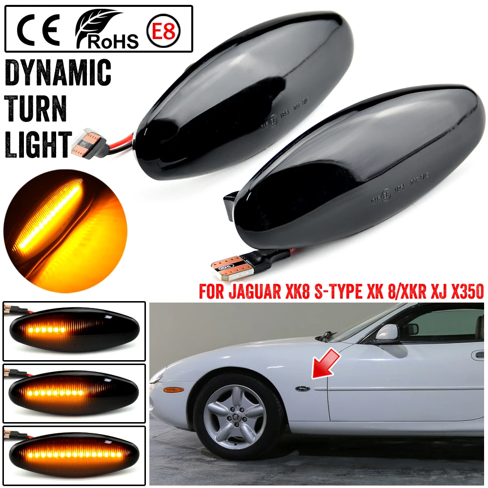 

Side Marker Light For JAGUAR XK8 S-Type XK 8/XKR XJ X350 Dynamic LED Turn Signal Flashing Indicator Blinker Car Accessories