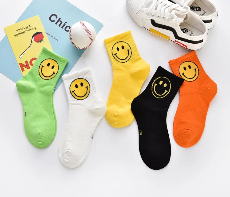 

Cartoon Sockings Smiling Face Lovely Student Colorful Socks Cosplay Funny Personality Cartoon Trend Socks Academic Style Gift