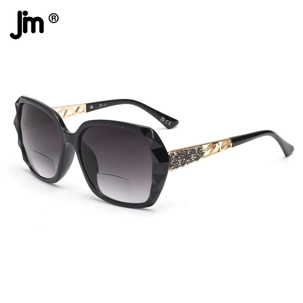 Купи JM Large Square Bifocal Reading Sunglasses for Women Gradient Lens Lady Oversized Bifocal Sun Reading Glasses +1 to +4 за 237 рублей в магазине AliExpress