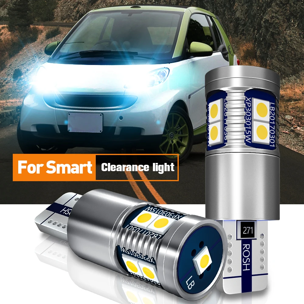 

2pcs LED Clearance Light Parking Lamp W5W T10 2825 Canbus For Smart Fortwo MK1 450 MK2 451 MK3 453 Forfour MK1 454 Roadster 452
