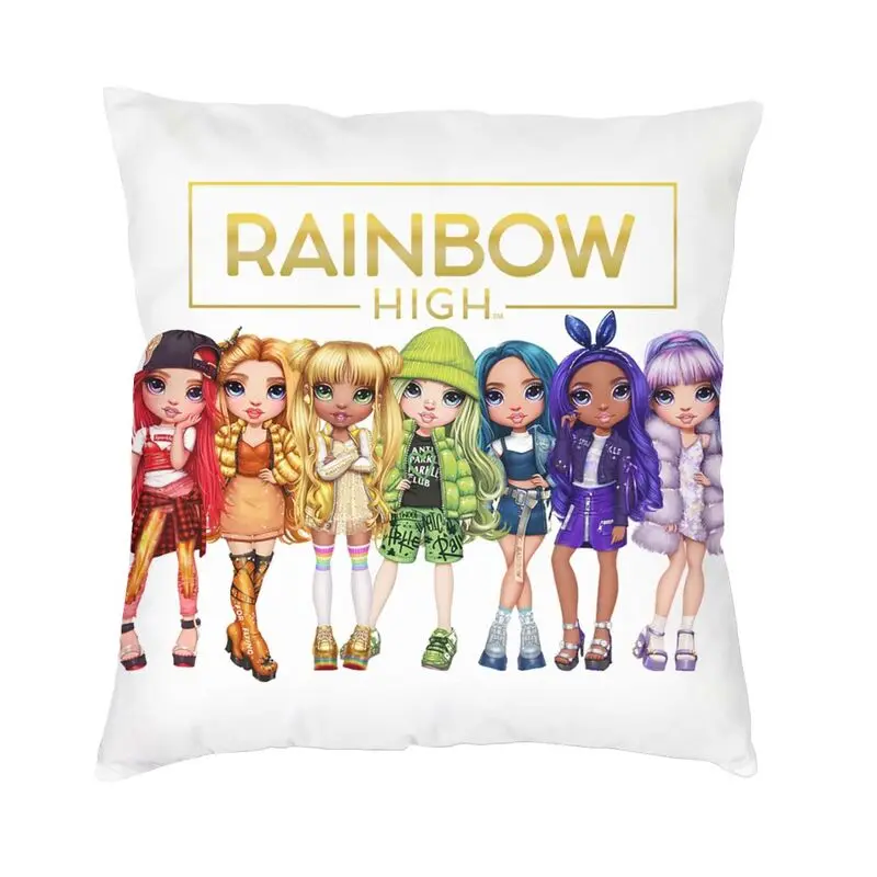 

Чехол с аниме мультяшным ТВ радужной высокой подушкой, 40x40 см для гостиной, чехол для подушки с Северными мотивами чехол