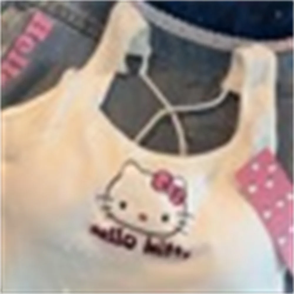 Модная одежда Sanrio HelloKitty топ с подкладкой для груди милый девушек летний крутой