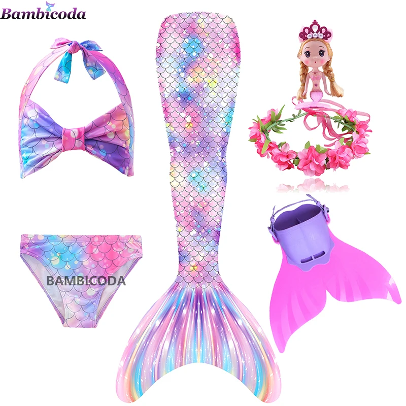 

Girls Little Mermaid Tails Fin Mermaid Kids Bikini Swimwear Mermaid Princess Dress Children Party Cosplay Costume