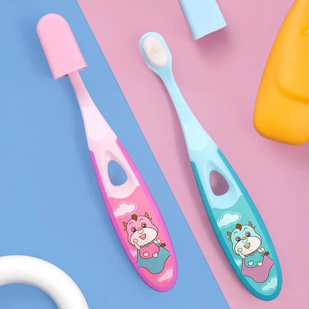 

2022 3-12 Years Old Ten Thousand Soft Bristles Deep Toothbrush Dental Children's Cleaner Brush Cleaning Manual Care Tongue N2g9