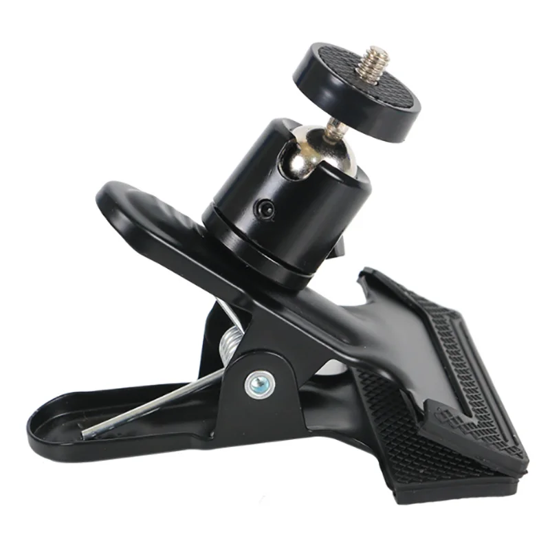 

Black Tripod Clip Gimbal Strong Clamp Flash Bracket with 360°Swivel Ball Head For Studio Backdrop Camera DSLR Camera