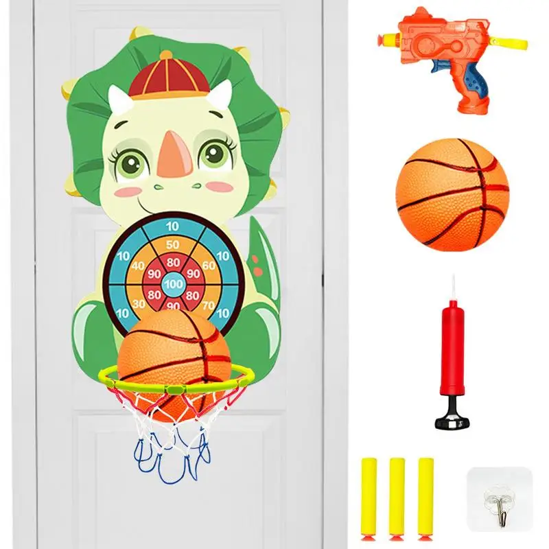 

Детская мультяшная баскетбольная доска с животными, мягкая стрела, желтовато-желтая игрушка для дома и улицы, баскетбольная доска 2 в 1