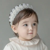 2022 princess lace baby headband white headwear kawaii accessories turban elastic baby hair accessories kids elastic headwrap