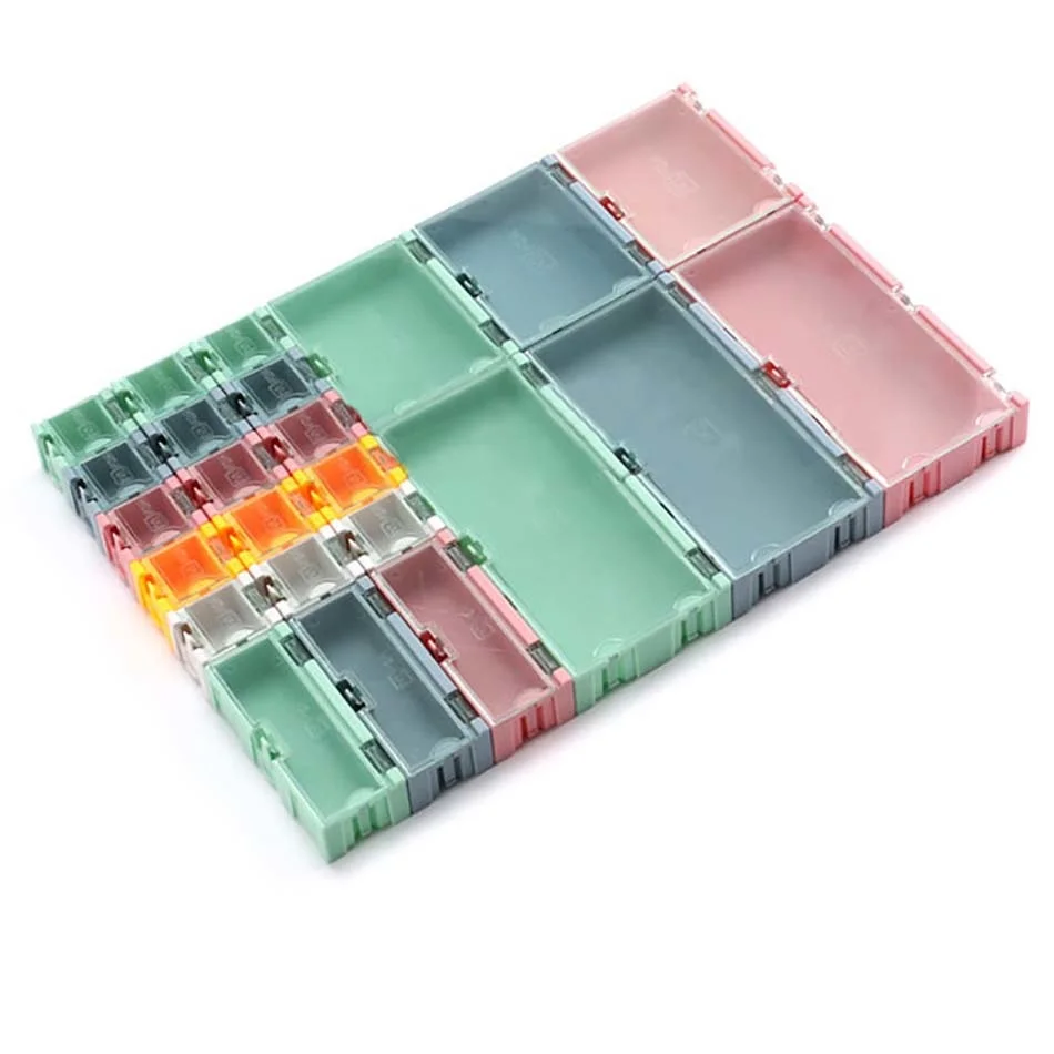 

Небольшие предметы, электронный компонент/SMD набор, детали, ящики для хранения, можно соединить и разобрать