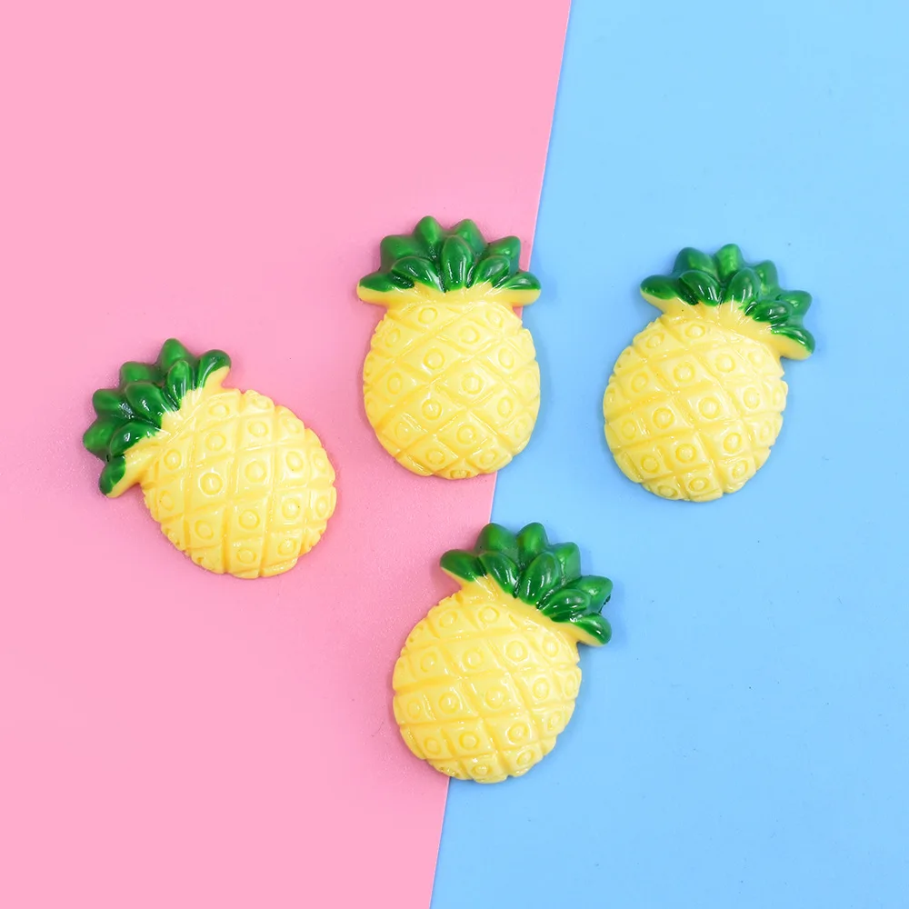 

10pcs Resin Kawaii Mini Flatback Pineapple Scrapbooking Embellishment Miniatures Cabochon Diy Decoration Phone Case Accessories