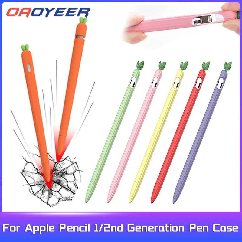 

For Apple Pencil 1st 2nd Generation Cute fruits Soft Silicone Pen Case Stylus Penpoint For iPencil 2 Protector Cases Accessories