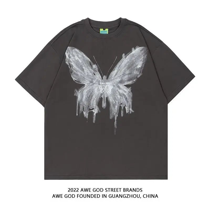 Футболка Мужская/женская оверсайз в стиле хип-хоп уличная одежда черная