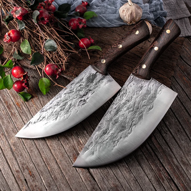 

Кованый нож мясника, мясника, шеф-повара, резак для боя, инструменты для резки костей, кухонный нож из нержавеющей стали