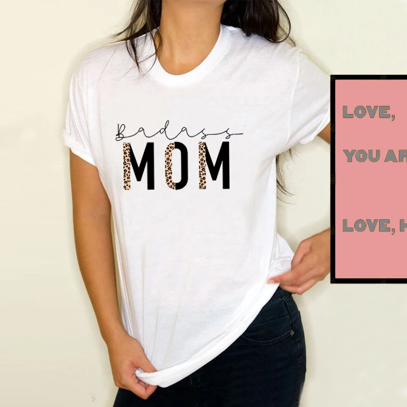 

Leopard Mom T-Shirt 2022 Mother's Day Shirt Cute Mom Graphic Tees Funny Birthday Gift Clothing Women Letter Kawaii Vintage
