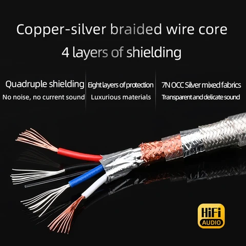 ATAUDIO HiFi RCA-кабель 7N OCC и серебрянный сердечник 2RCA