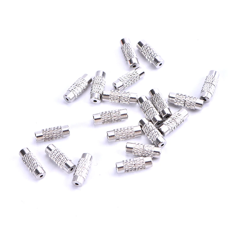 

20pcs Silver Brass Column Screw Clasps Barrel Screw Clasp For Bracelet Necklace Jewelry Making Findings 4.2x12.4mm