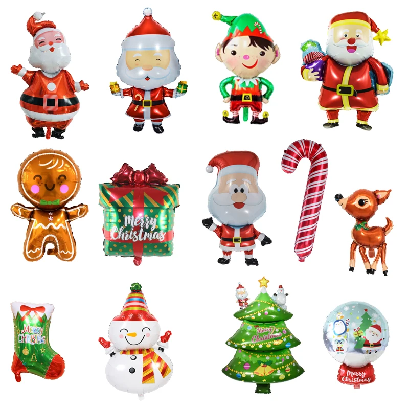 

Santa Claus Snowman Foil Balloon Christmas Boy Tree Gingerbread Man Balloons Christmas Decorations for Home Kids Inflatable Toys