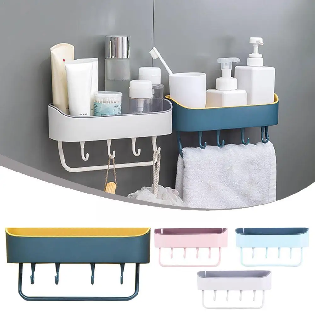 

Shower Shelf Plastic Shelf Organizer Toilet Adhesive Bathroom Corner Basket Shelf Bathroom Gel Storage Decoration Shampoo Q5S5