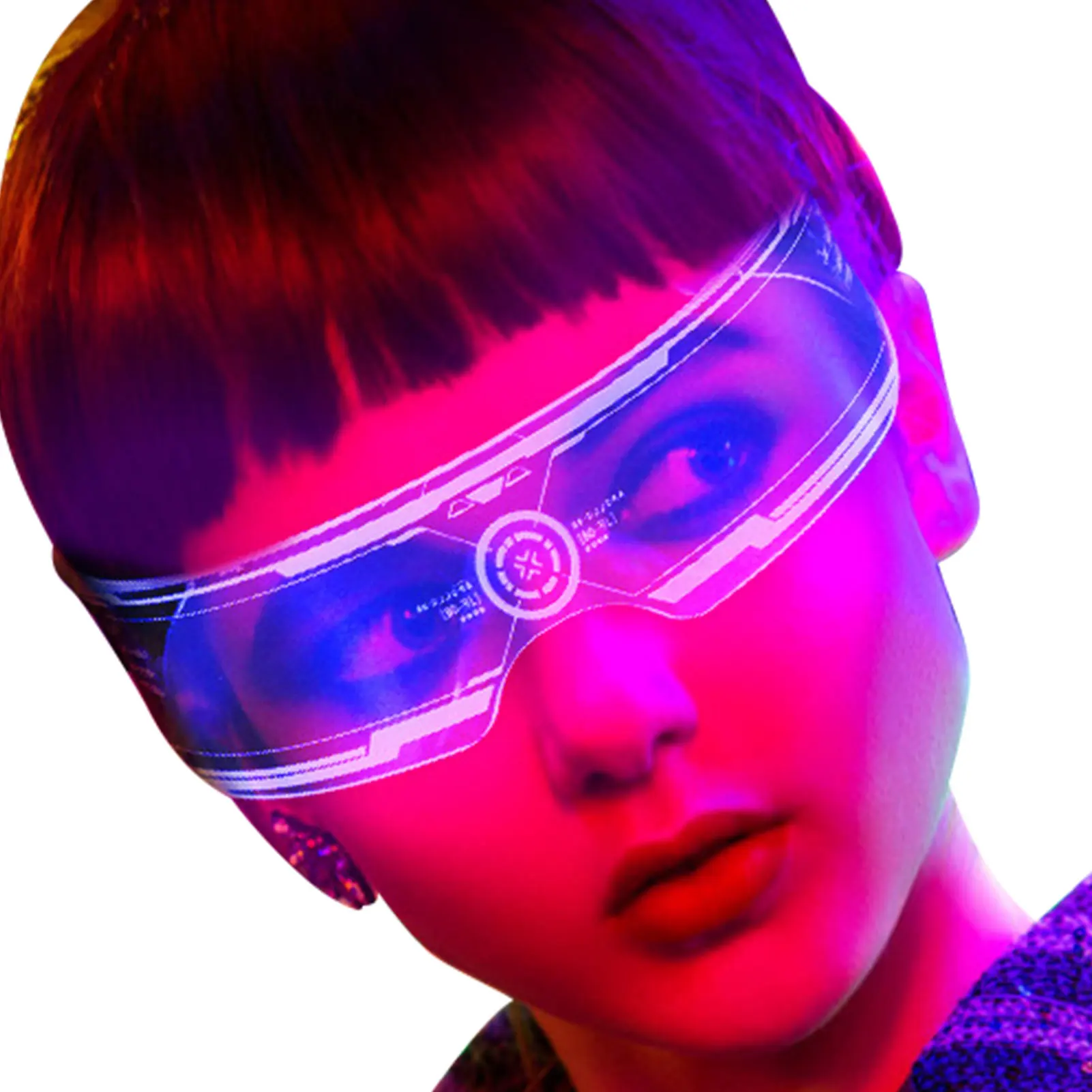 

Светодиодные очки Cyberpunk, очки для косплея, светодиодный козырек, очки 7 цветов, светящиеся очки для Хэллоуина, косплея, вечеринки, светящиеся ...