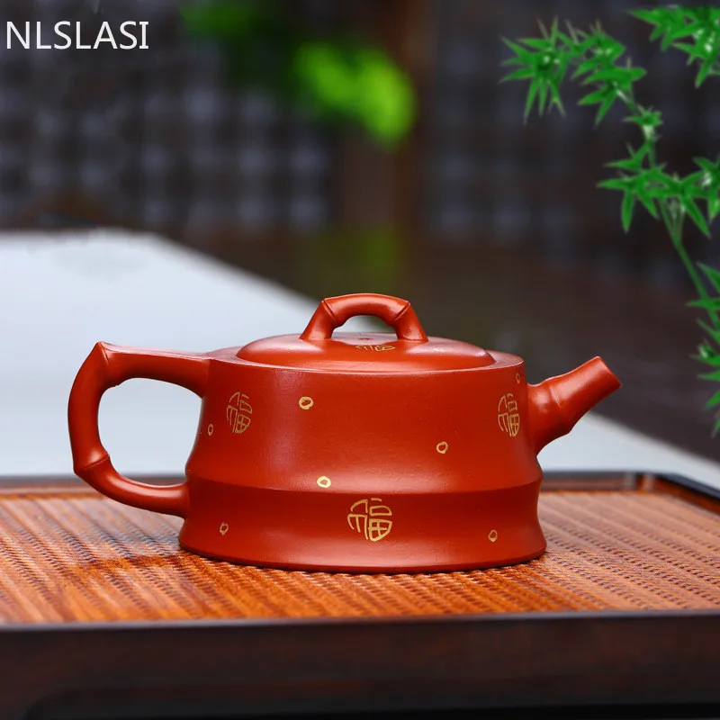 

1pc Chinese Master Handmade Teaware Yixing Authentic Dahongpao Tea Pot Ore Beauty Filter Kettle Purple Clay Xishi Teapot 250ml