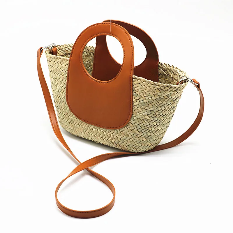 Wicker Woven Rattan Bags for Women Handbags Bohemian Travel Straw Bag Shoulder Crossbody Bag Beach Basket Bags Shopper Tote 2022