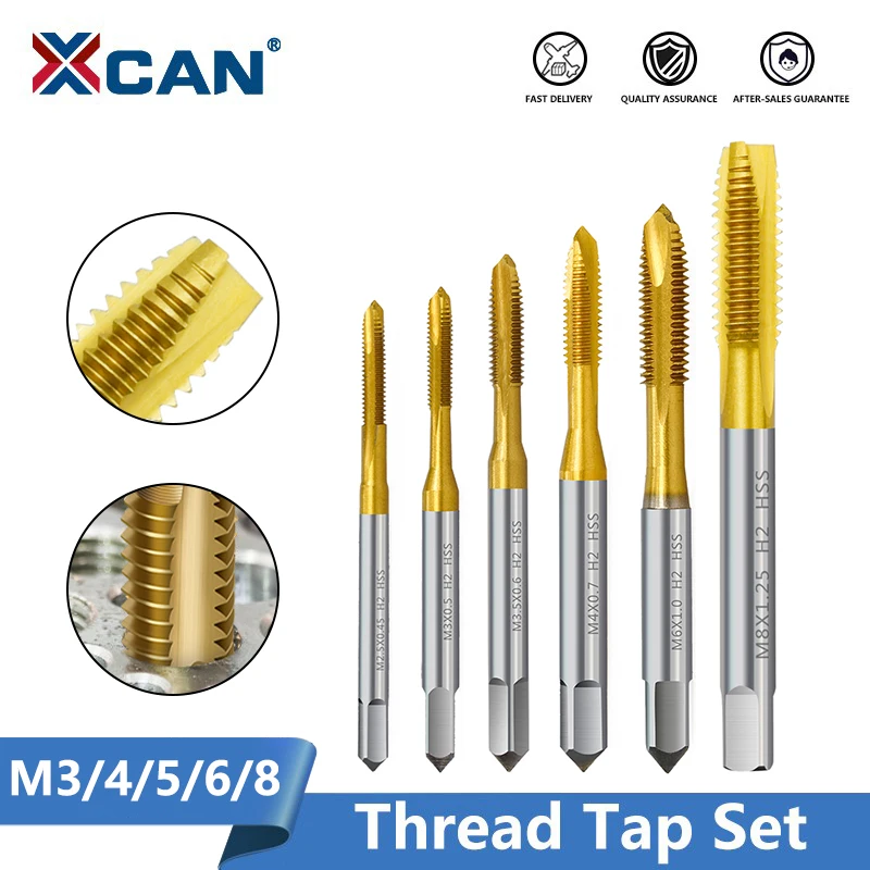 Фото Набор метрических метчиков XCAN, 5 шт., M3, M4, M5, M6, M8, HSS 6542 №1