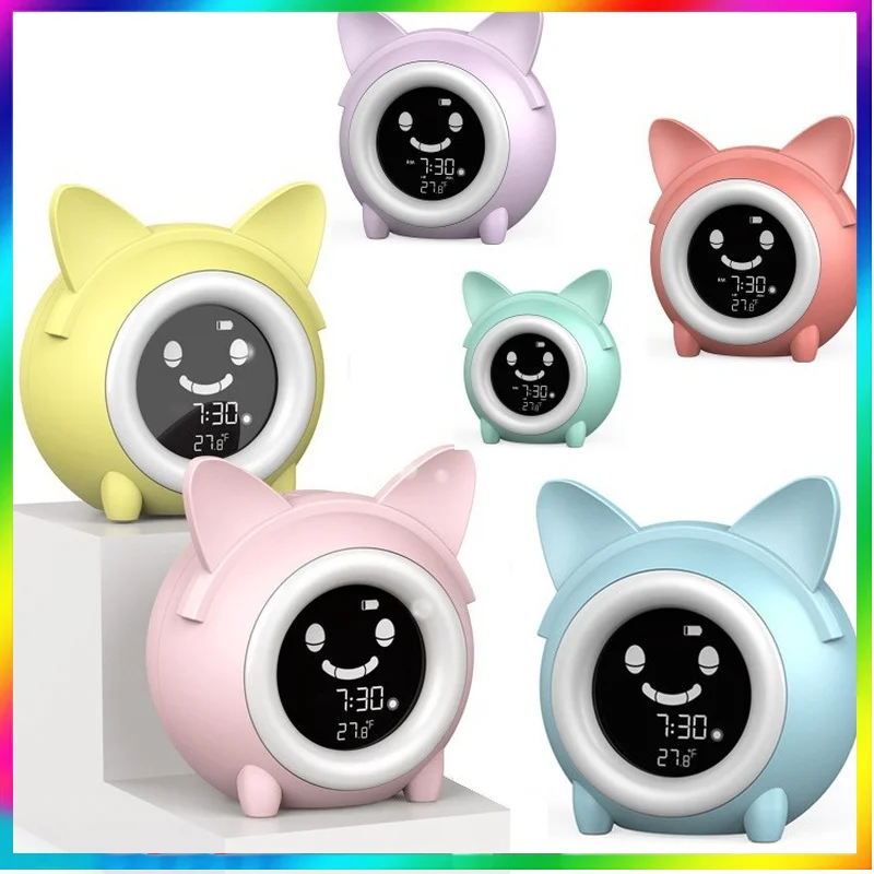 

Детский будильник, часы для тренировки сна, цветной ночсветильник, цифровые часы для пробуждения с таймером для сна и температуры